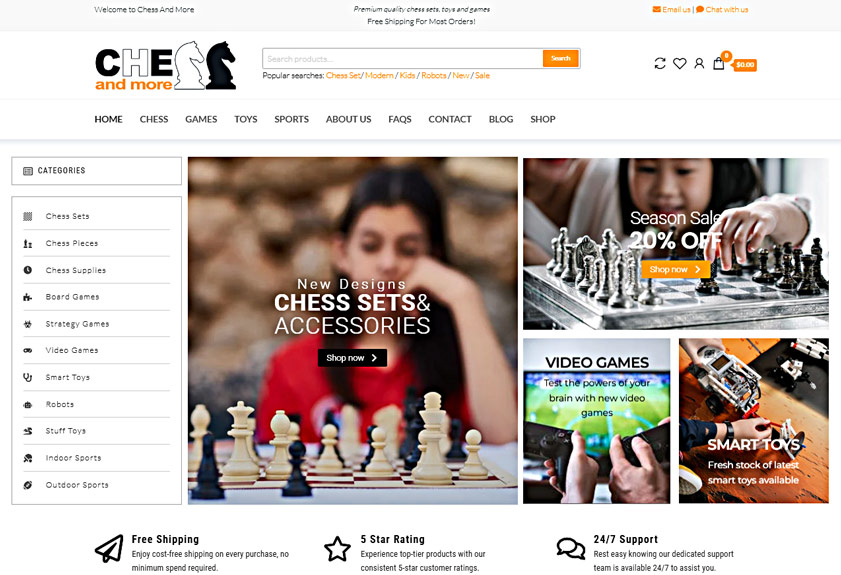 Technical case study for Chess and More