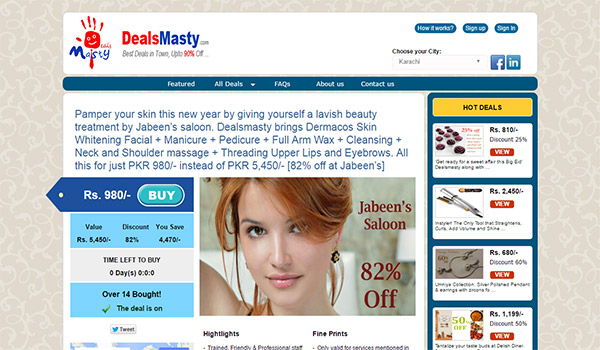 Technical case study for Deals Masty